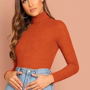 Orange turtleneck long sleeve  shirt!✨